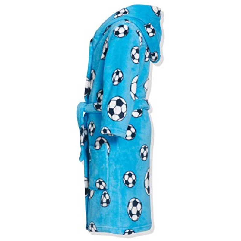 Playshoes Accappatoio in Pile Vestaglia Unisex-Bambini e Ragazzi - 134-140 calcio azzurro