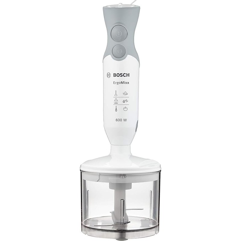 Bosch Elettrodomestici ErgomMixx Mixer a Immersione, Frullatore, 600 W, 70 Decibel, Plastica, 12 velocità, Bianco Bosch Elettrodomestici ErgomMixx Mixer a Immersione, Frullatore, 600 W, 70 Decibel, Plastica, 12 velocità, Bianco