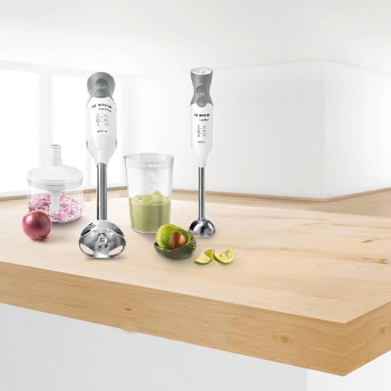 Bosch Elettrodomestici ErgomMixx Mixer a Immersione, Frullatore, 600 W, 70 Decibel, Plastica, 12 velocità, Bianco Bosch Elettrodomestici ErgomMixx Mixer a Immersione, Frullatore, 600 W, 70 Decibel, Plastica, 12 velocità, Bianco