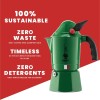 Bialetti Alpina New Break Coffee Maker, Anti-Scald Handle, In Honor Of The Alpine Body, Not Suitable For Induction, 3 Cups (130 ml), Aluminium, Green
