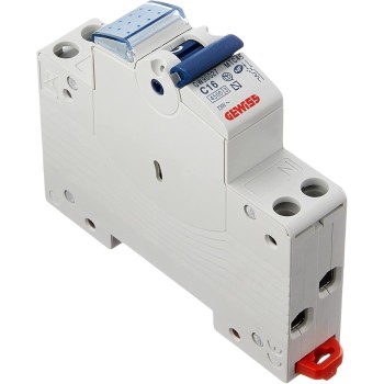 Gewiss GW90027 Circuit Breaker 16A, 1P+N, 4.5KA, Automatic, Multicolour - 1 Pacco