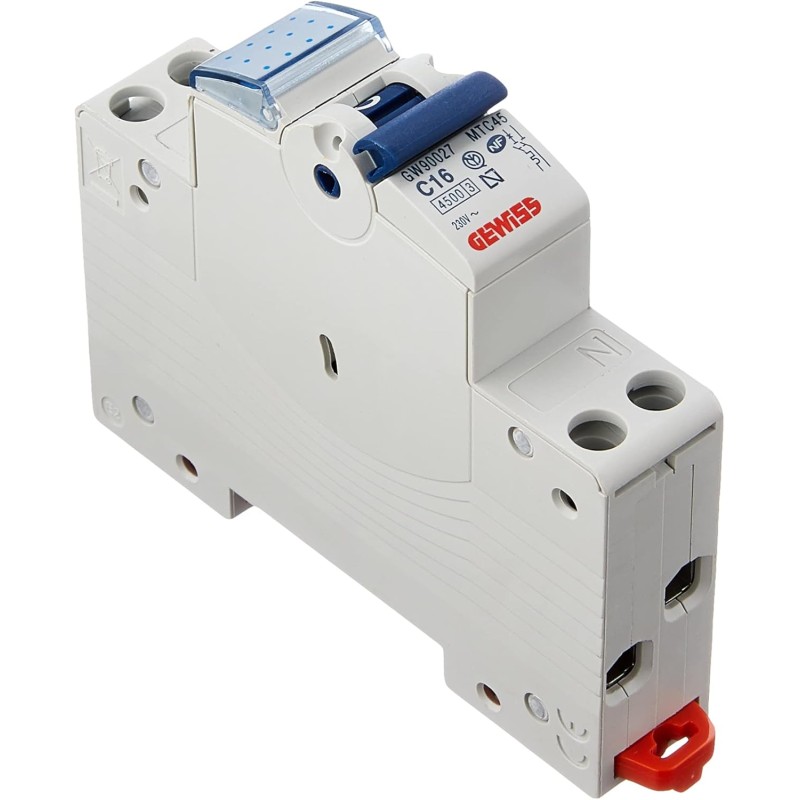 Gewiss GW90027 Circuit Breaker 16A, 1P+N, 4.5KA, Automatic, Multicolour - 1 Pacco Gewiss GW90027 Circuit Breaker 16A, 1P+N, 4.5KA, Automatic, Multicolour - 1 Pacco