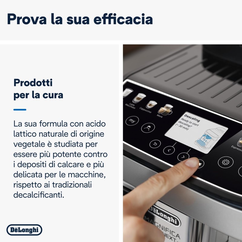 De'Longhi EcoDecalk Decalcificante DLSC500, 5 Dosi di Decalcificazione, Accessorio Manutenzione Macchina da Caffè, Ingredienti di Origine Vegetale, Bottiglia Con 5 Dosi, 500ml