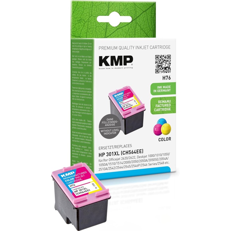 CARTUCHO KMP HP CH564EE NR.301XL COLOR 350 S. H76 RECARGADO CARTUCHO KMP HP CH564EE NR.301XL COLOR 350 S. H76 RECARGADO