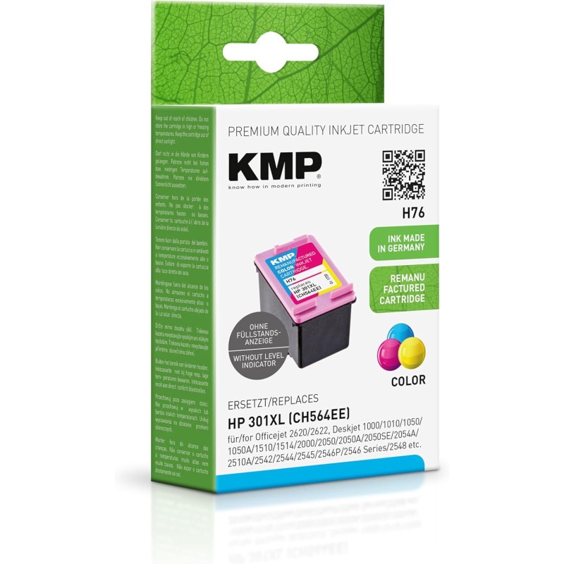 CARTUCHO KMP HP CH564EE NR.301XL COLOR 350 S. H76 RECARGADO CARTUCHO KMP HP CH564EE NR.301XL COLOR 350 S. H76 RECARGADO