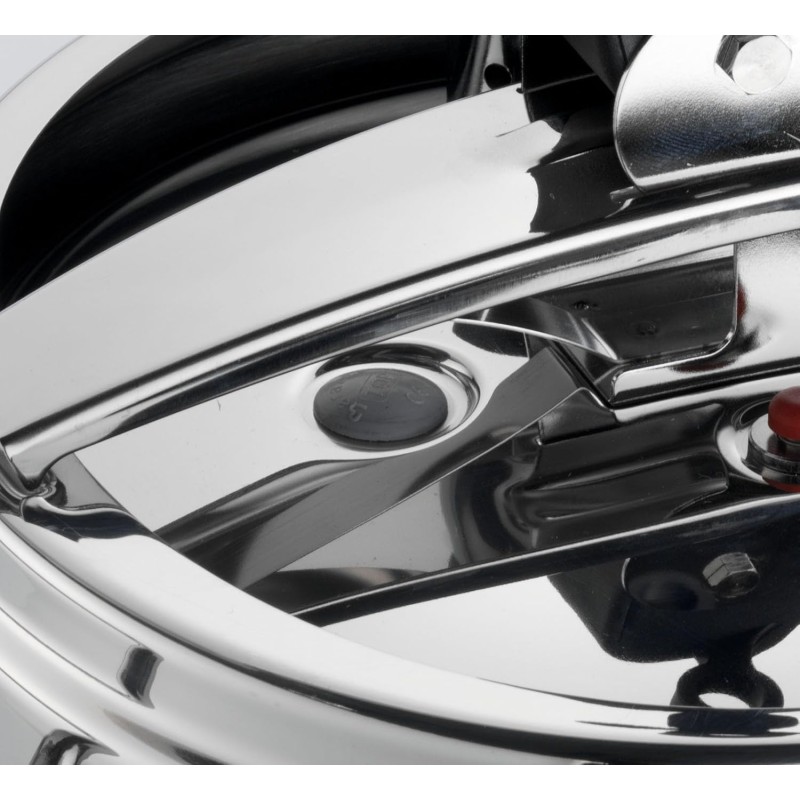 Barazzoni Pentola a Pressione Modello Basic, ø22cm, capacità 5lt, Induzione, Made in Italy, Acciaio Inox 18/10, Argento, 22 cm