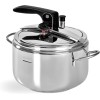 Barazzoni Pentola a Pressione Modello Basic, ø22cm, capacità 5lt, Induzione, Made in Italy, Acciaio Inox 18/10, Argento, 22 cm