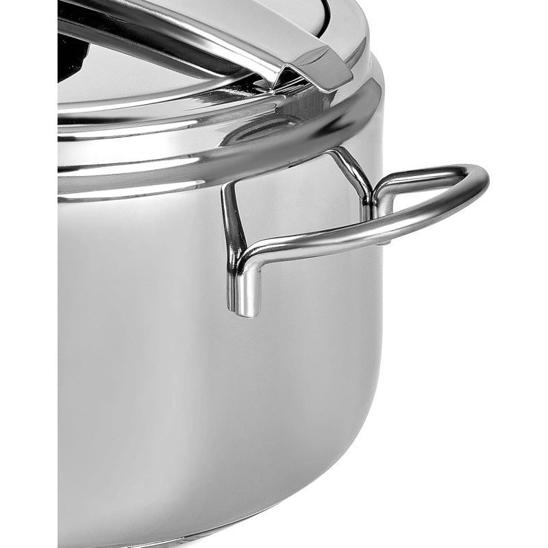 Barazzoni Pentola a Pressione Modello Basic, ø22cm, capacità 5lt, Induzione, Made in Italy, Acciaio Inox 18/10, Argento, 22 cm