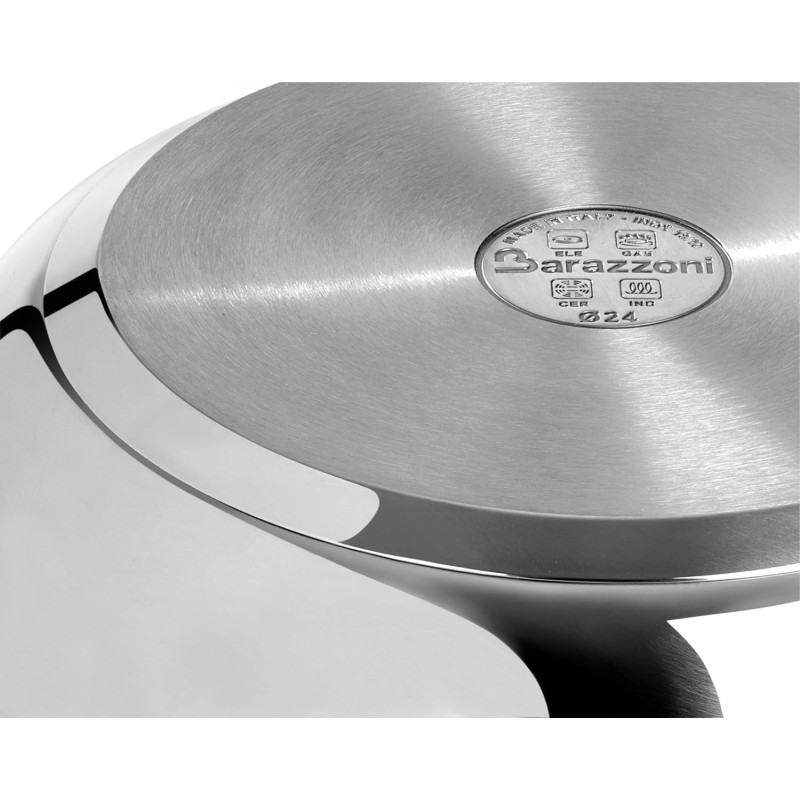 Barazzoni Pentola a Pressione Modello Basic, ø22cm, capacità 5lt, Induzione, Made in Italy, Acciaio Inox 18/10, Argento, 22 cm