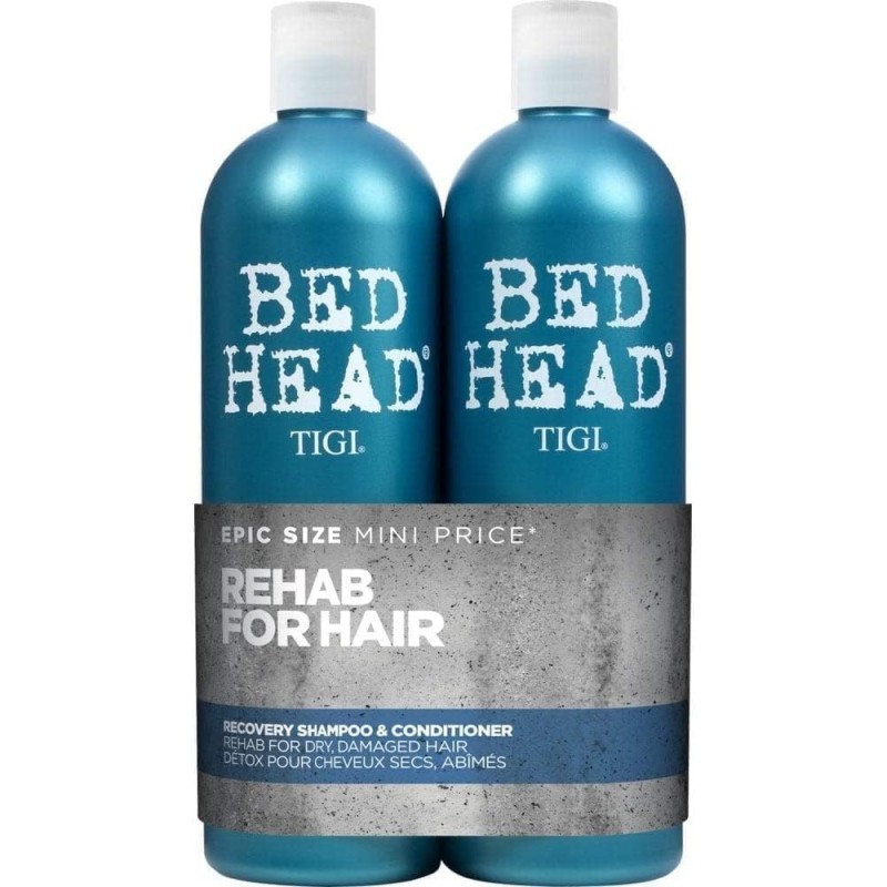 Bed Head by TIGI | Shampoo e balsamo Recovery | Trattamento ristrutturante e idratante professionale per capelli | Ideale per capelli secchi e danneggiati | 2x750 ml - 1.5 l (Confezione da 1) Bed Head by TIGI | Shampoo e balsamo Recovery | Trattamento ristrutturante e idratante professionale per capelli | Ideale per capelli secchi e danneggiati | 2x750 ml - 1.5 l (Confezione da 1)