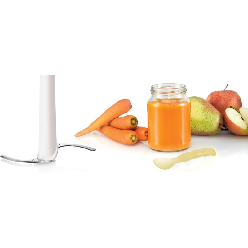 Bosch Tritatutto MMR08R2, 400W, Lame Acciaio Inox, Ciotola 800 ml Lavabile in Lavastoviglie, Contenitore Adatto al Microonde, Semplice da Usare, Rosso