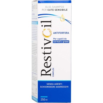 RestivOil Complex Olio Shampoo Delicato Antiforfora per Capelli da Normali a Grassi con Azione Antiseborroica e Anti Prurito, Shampoo Senza Schiuma, 250 ml