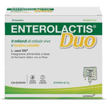 Enterolactis Duo, Integratore Alimentare di Fermenti Lattici Vivi L,Casei DG, 8 Miliardi di Cellule Vive, Con Fruttosio, Senza Glutine e Lattosio, 20 Bustine - 20 unità (Confezione da 1) Enterolactis Duo, Integratore Alimentare di Fermenti Lattici Vivi L,Casei DG, 8 Miliardi di Cellule Vive, Con Fruttosio, Senza Glutine e Lattosio, 20 Bustine - 20 unità (Confezione da 1)
