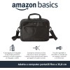 Amazon Basics Borsa compatta a tracolla per laptop con tasche portaoggetti per accessori, custodia da trasporto, 14 pollici - 35,6 cm, 1 unità, confezione da 1, Nero - 35.6 cm