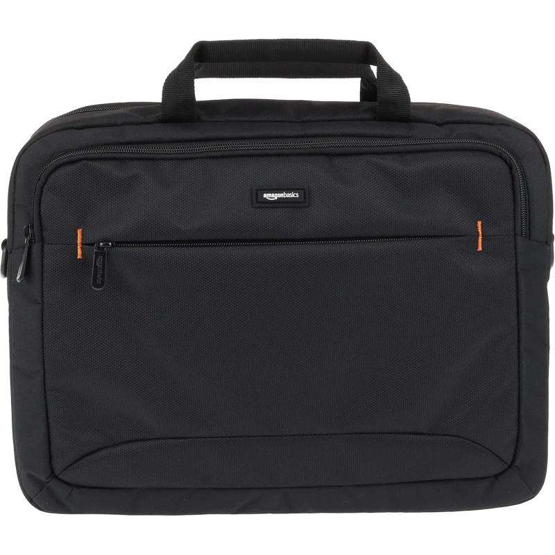 Amazon Basics Borsa compatta per computer portatile con tasche per accessori (15,6 pollici, 40 cm), nero, confezione da 1 - 40 cm