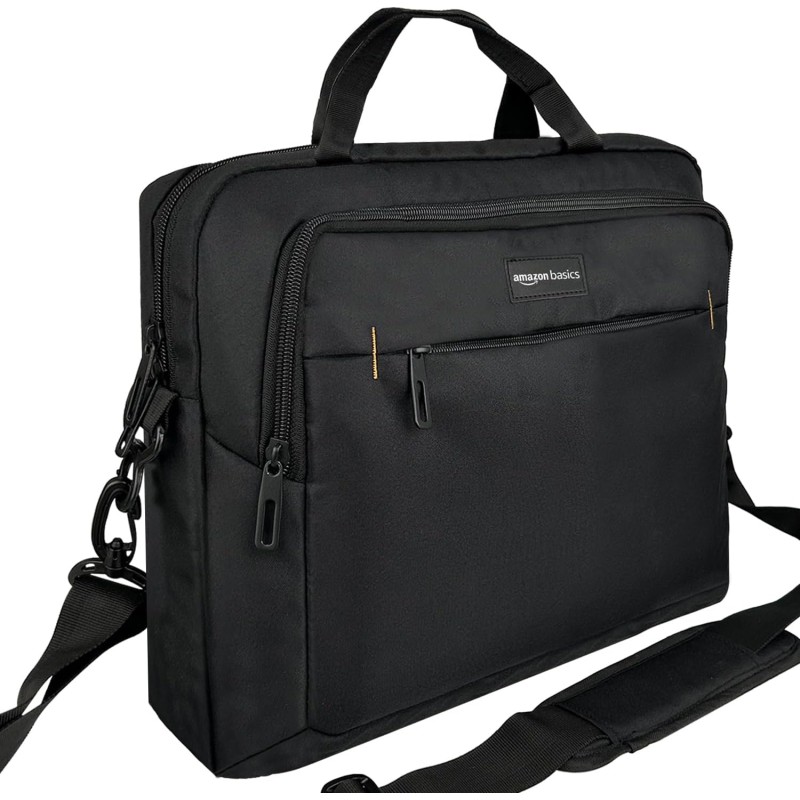 Amazon Basics Borsa compatta per computer portatile con tasche per accessori (15,6 pollici, 40 cm), nero, confezione da 1 - 40 cm