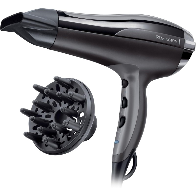 Remington Asciugacapelli 2400W - Leggero e Potente - Con Ioni per capelli meno crespi, 3 livelli di riscaldamento e 2 di ventola separati, Funzione di raffreddamento, Diffusore, Pro-Air Turbo D5220 Remington Asciugacapelli 2400W - Leggero e Potente - Con Ioni per capelli meno crespi, 3 livelli di riscaldamento e 2 di ventola separati, Funzione di raffreddamento, Diffusore, Pro-Air Turbo D5220