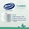 Nicky Fashion - 4 Rotoli di Carta Igienica, 165 Soffici Fogli a 4 Veli, 3 Diverse Texture e Colori, Delicato Profumo di Talco, Carta 100% Certificata FSC® - 165 unità (Confezione da 4)