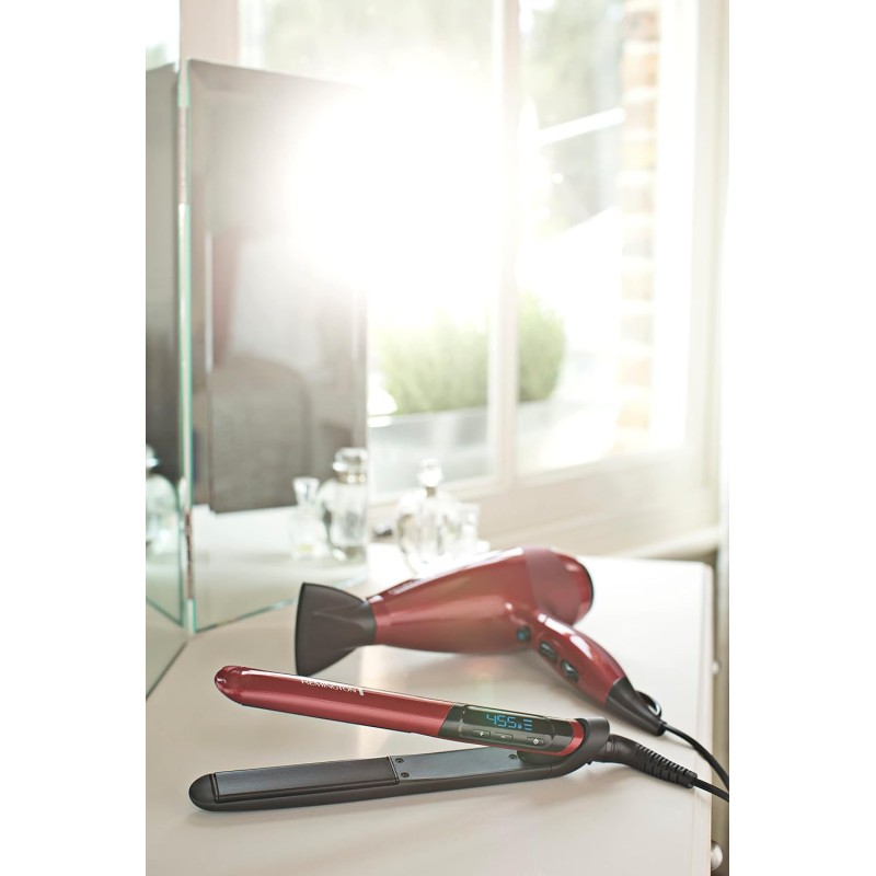 Remington Piastra per Capelli Silk - Rivestimento Ceramico a Doppio strato con Proteine ​​della Seta per capelli Lisci e Lucenti - Display LCD, 150-235°C, max 30 secondi 240°C, Piastra Capelli S9600