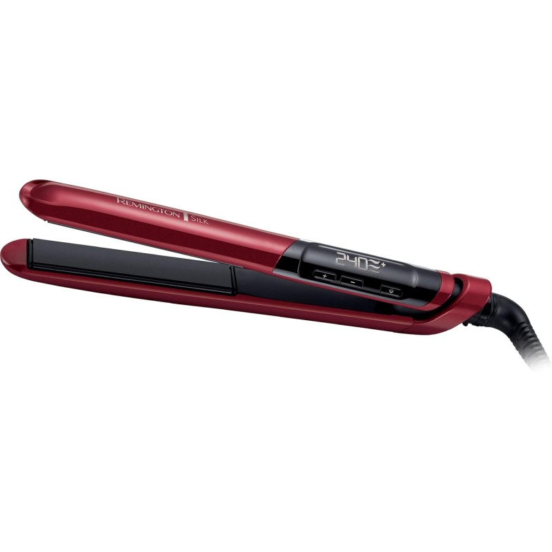 Remington Piastra per Capelli Silk - Rivestimento Ceramico a Doppio strato con Proteine ​​della Seta per capelli Lisci e Lucenti - Display LCD, 150-235°C, max 30 secondi 240°C, Piastra Capelli S9600