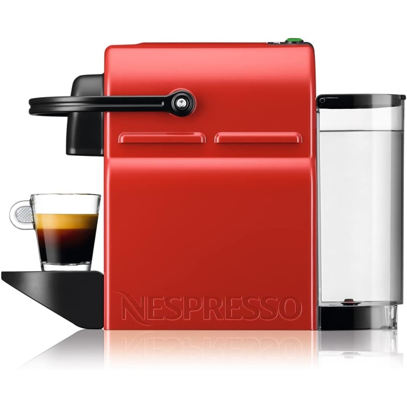 Krups Nespresso Inissia XN1005, Macchina da caffè, Sistema Capsule Nespresso, Serbatoio acqua 0.7L, Ruby Red - Rosso (Ruby Red)