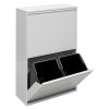 ARREGUI Basic CR601-B Pattumiera Differenziata 4 Scomparti | 4x17 L (68 L) | Contenitore in Acciaio da Interno | Mobile per Raccolta Differenziata | Cestino per Spazzatura da Cucina e Ufficio | Bianco - 4x17 L (68 L) Bianco