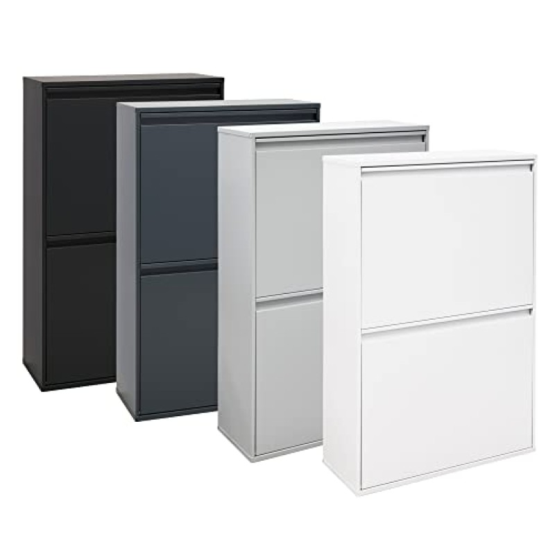 ARREGUI Basic CR601-B Pattumiera Differenziata 4 Scomparti | 4x17 L (68 L) | Contenitore in Acciaio da Interno | Mobile per Raccolta Differenziata | Cestino per Spazzatura da Cucina e Ufficio | Bianco - 4x17 L (68 L) Bianco