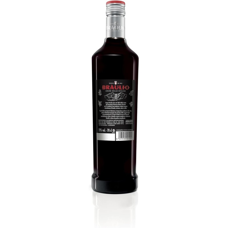 Braulio - Amaro Invecchiato in Botte di Rovere 15 Mesi, 70 cl, a Base di Erbe, Bacche e Radici, 21% Vol Braulio - Amaro Invecchiato in Botte di Rovere 15 Mesi, 70 cl, a Base di Erbe, Bacche e Radici, 21% Vol