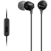 Sony MDR-EX15AP - Cuffie in-ear con microfono, Auricolari in silicone, Nero - Nero