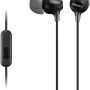 Sony MDR-EX15AP - Cuffie in-ear con microfono, Auricolari in silicone, Nero - Nero