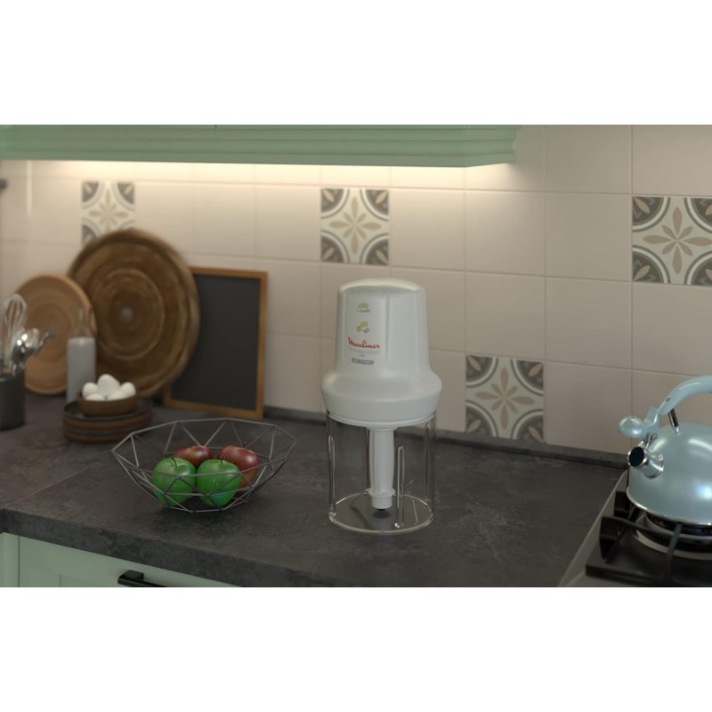 Moulinex DJ3001 Moulinette Compact, 270 W, 43 Decibel, plastica, Bianco - 270w