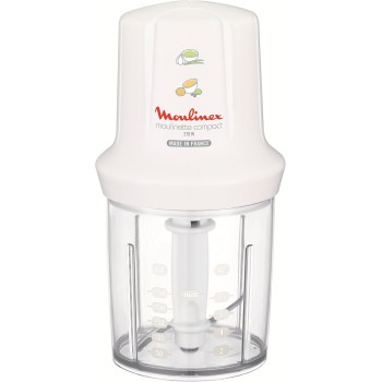 Moulinex DJ3001 Moulinette Compact, 270 W, 43 Decibel, plastica, Bianco - 270w