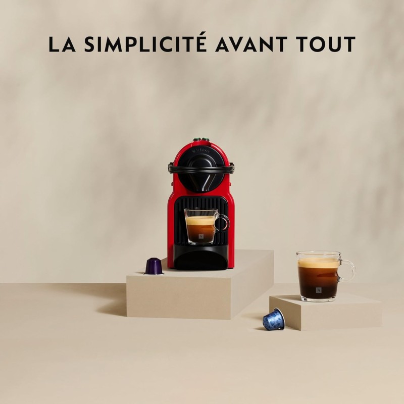 Krups Nespresso Inissia red, Macchina da caffè, Macchina per caffè espresso con capsule, Automatico compatto, Pressione 19 bar YY1531FD - Rosso