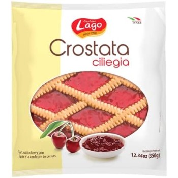 Gastone Lago Crostata alla Ciliegia 350 g, Flowpack, Torta Crostata con Confettura di Ciliegie, Pasta Frolla, Prodotto italiano, Senza Olio di Palma - 350 g (Confezione da 1)