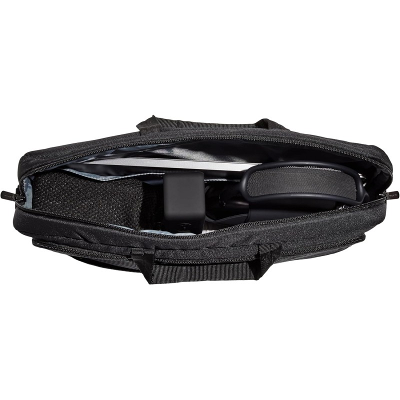 Amazon Basics Borsa a tracolla per laptop compatto, custodia per il trasporto con tasche per riporre accessori, 44 cm, 1 unità, confezione da 1, Nero - 44 cm