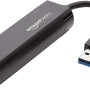Amazon Basics Adattatore internet Ethernet, USB 3.0 a 10/100/1000 Gigabit, Nero