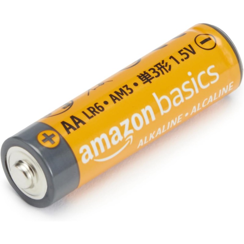 Amazon Basics, 20 batterie alcaline AA ad alte prestazioni, 1,5 Volt, durata di 10 anni - Confezione da 20