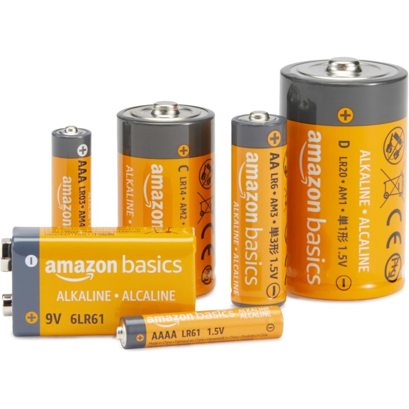 Amazon Basics, 20 batterie alcaline AA ad alte prestazioni, 1,5 Volt, durata di 10 anni - Confezione da 20