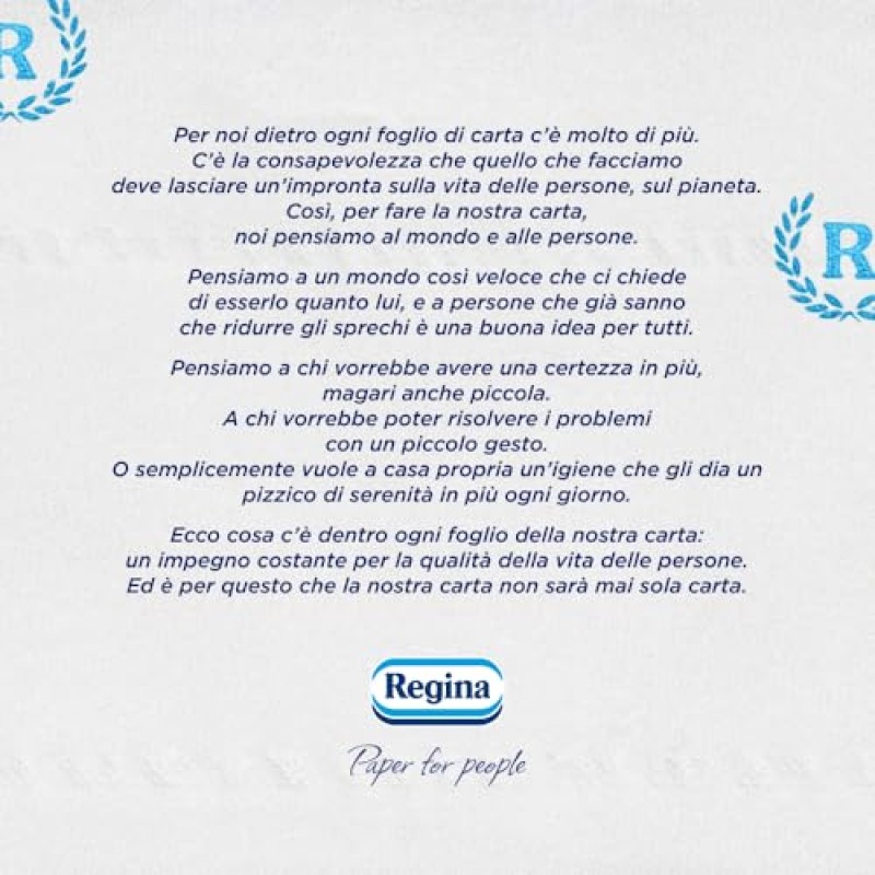 Rotoloni Regina - 8 Maxi Rotoli di Carta Igienica, 500 Fogli a 2 Veli, Lunghi Più del Doppio dei Normali Rotoli, Confezione 50% in Plastica Riciclata, Carta 100% Certificata FSC - 8 Rotoloni