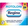 Rotoloni Regina - 8 Maxi Rotoli di Carta Igienica, 500 Fogli a 2 Veli, Lunghi Più del Doppio dei Normali Rotoli, Confezione 50% in Plastica Riciclata, Carta 100% Certificata FSC - 8 Rotoloni