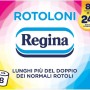 Rotoloni Regina - 8 Maxi Rotoli di Carta Igienica, 500 Fogli a 2 Veli, Lunghi Più del Doppio dei Normali Rotoli, Confezione 50% in Plastica Riciclata, Carta 100% Certificata FSC - 8 Rotoloni