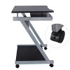 VASAGLE Scrivania per Computer, Scrivania da Ufficio, Facile da Montare, Tavolo Porta PC con Ripiano Scorrevole Porta Tastiera, 4 Rotelle con Freno per Casa Ufficio Studio Nero LCD811B - Nero