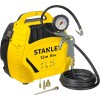 Stanley Compressore Aria Portatile 8 Bar - Compressore 8Bar Senza Olio con Attrezzi Pneumatici - Incl. Tubo dell'Aria da 3M, Pistola ad Aria con Manometro e 3 Ugelli - Giallo - 20 Litri