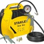 Stanley Compressore Aria Portatile 8 Bar - Compressore 8Bar Senza Olio con Attrezzi Pneumatici - Incl. Tubo dell'Aria da 3M, Pistola ad Aria con Manometro e 3 Ugelli - Giallo - 20 Litri