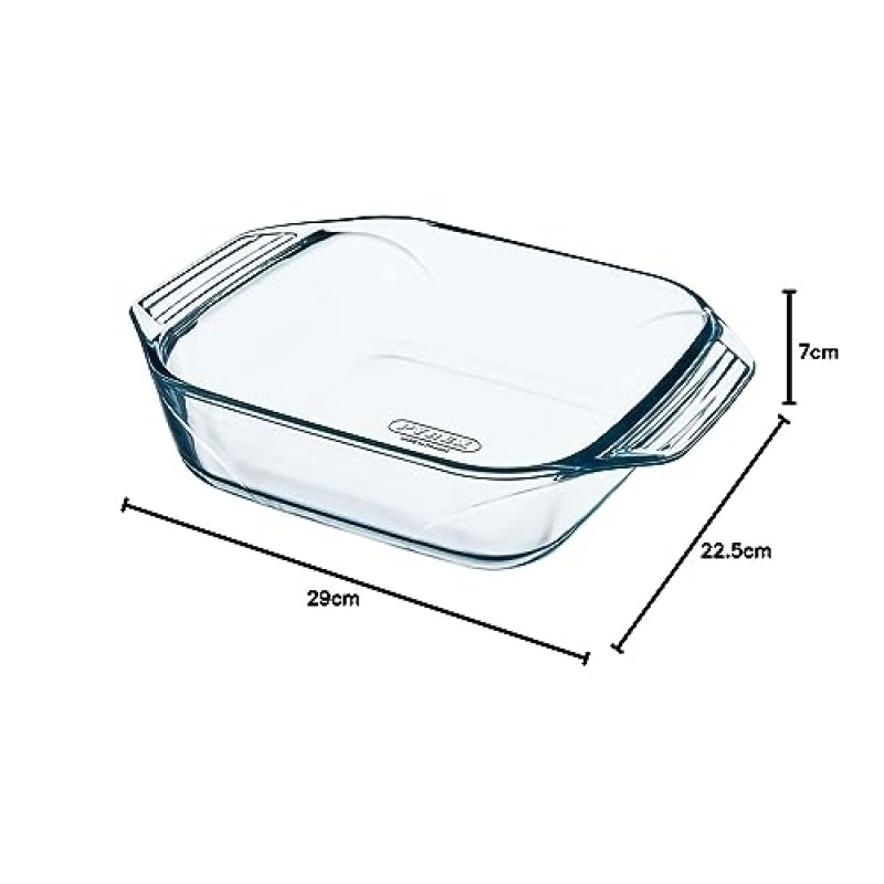 Pyrex Irresistible Teglia quadrata in vetro borosilicato, 29 x 22.5 x 7 cm, 2.3 L