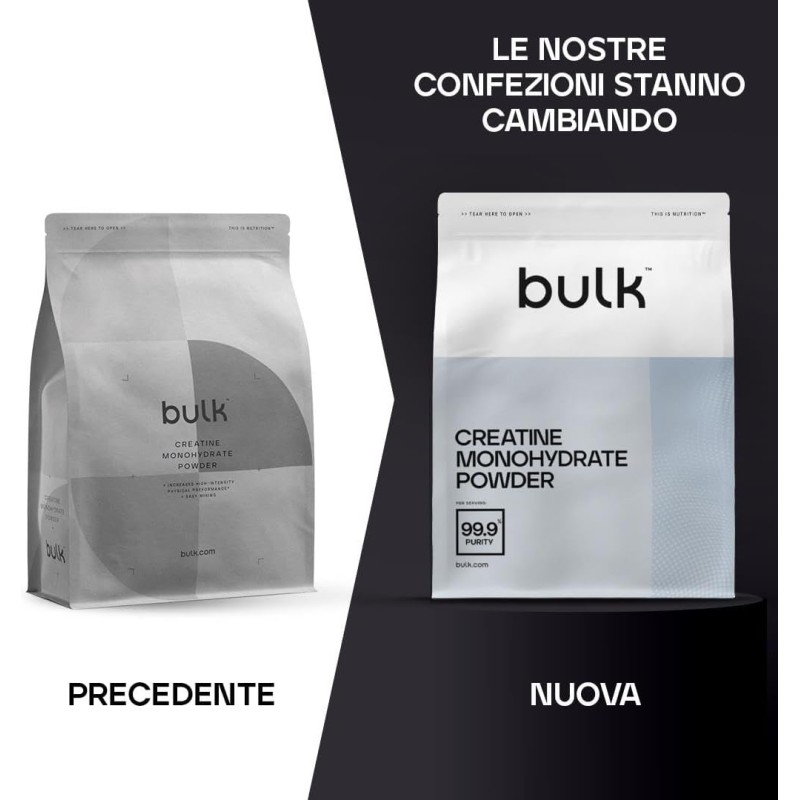 Bulk Creatina Monoidrato Polvere 500 g | 147 porzioni | Creatina micronizzata pura | Senza aroma | Vegano e Halal | Ideale per fitness, allenamento e palestra | Si scioglie facilmente - 147 Porzioni (Confezione da 1)