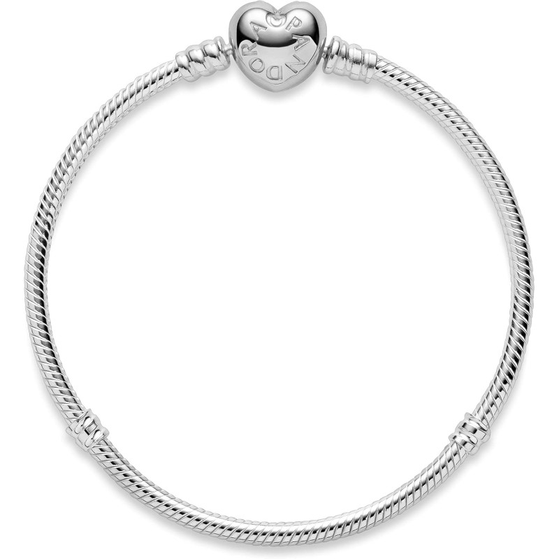 PANDORA Icons - Bracciale in argento, con maglia snake e chiusura a cuore - 18 PANDORA Icons - Bracciale in argento, con maglia snake e chiusura a cuore - 18
