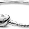 PANDORA Icons - Bracciale in argento, con maglia snake e chiusura a cuore - 18