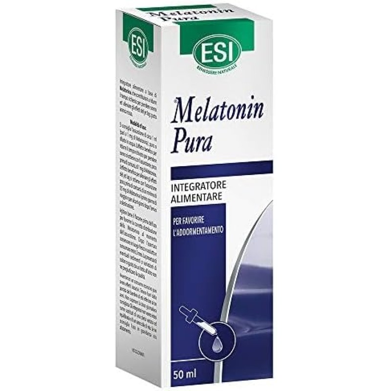 ESI - Melatonin Pura, Integratore Alimentare di Melatonina in Gocce, Favorisce il Sonno, Senza Glutine e Vegan, Gusto Arancia Rossa, 50 ml ESI - Melatonin Pura, Integratore Alimentare di Melatonina in Gocce, Favorisce il Sonno, Senza Glutine e Vegan, Gusto Arancia Rossa, 50 ml