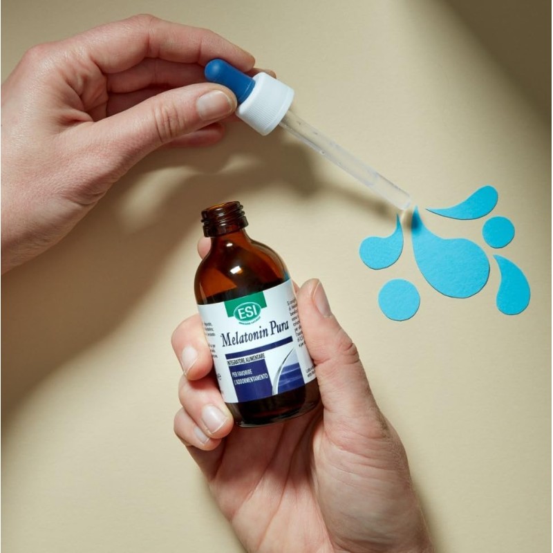 ESI - Melatonin Pura, Integratore Alimentare di Melatonina in Gocce, Favorisce il Sonno, Senza Glutine e Vegan, Gusto Arancia Rossa, 50 ml ESI - Melatonin Pura, Integratore Alimentare di Melatonina in Gocce, Favorisce il Sonno, Senza Glutine e Vegan, Gusto Arancia Rossa, 50 ml